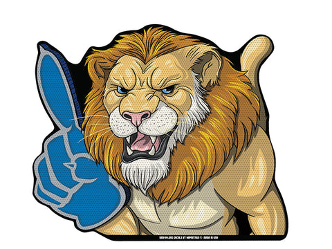 *NEW* Lions Mascot #1 Foam Finger *RIDE A LONG* Perforated Decal