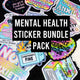 Funny Mental Health Sticker Pack –  Holographic Waterproof Vinyl Decals – Discounted Bundle of Anxiety, Therapy & Trauma Humor