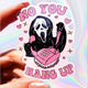 No You Hang Up Sticker – Cute Ghost Mask Glitter Vinyl Sticker