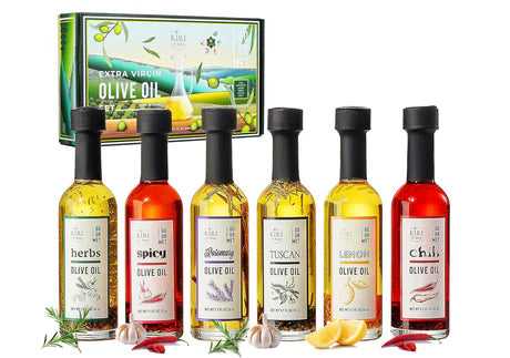 Olive Oil Gourmet Sampler Gift Set of 6 - Premium Extra-Virgin Blend Olive Oil Made In Spain