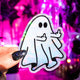Middle Finger Ghostie Halloween Sticker