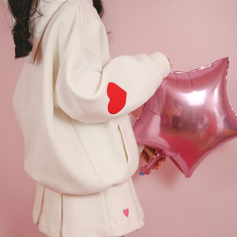 Heart Sleeve Hoodie Pullover