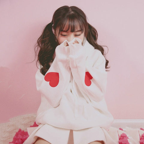 Heart Sleeve Hoodie Pullover