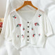 Floral Knitted Crop Cardigan