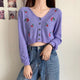 Floral Knitted Crop Cardigan