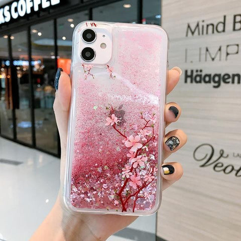 Cherry Blossom Glitter iPhone Case
