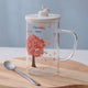 Cherry Blossom Cups With Lid & Spoon