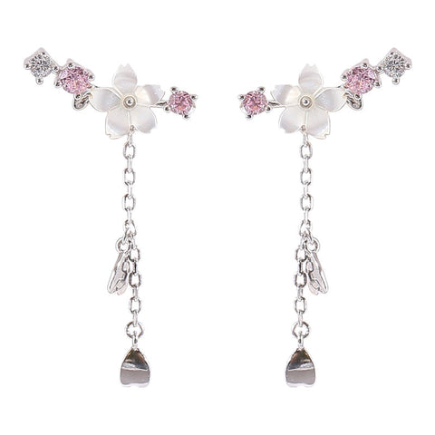 Cherry Blossom Drop Charm Earrings