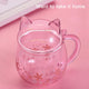 Sakura Cat Glass Cup