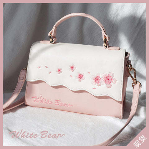 Cherry Blossom Embroidered Purse