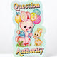 Funny Vinyl Sticker – Question Authority – Waterproof Retro Pastel Bunny Decal Sticker