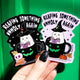 Reading Something Unholy Again Halloween Sticker