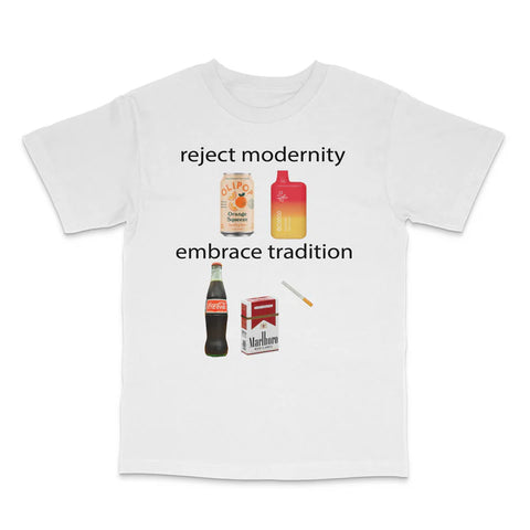 Reject Modernity Embrace Tradition Custom Printed T-shirt