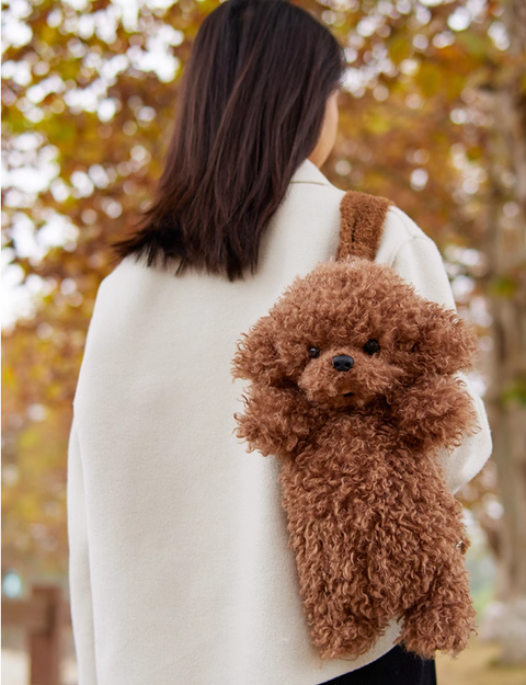 Poodle Dog Backpack – Plush Puppy Bag for Daily Use