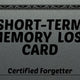Short Term Memory Loss Excuse Card