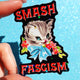 Smash Fascism Sticker – Vintage Cat Holographic Vinyl Sticker