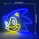 Sonic Neon Sign - Bright Blue LED Neon Light for Retro Gaming Decor