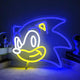 Sonic Neon Sign - Bright Blue LED Neon Light for Retro Gaming Decor