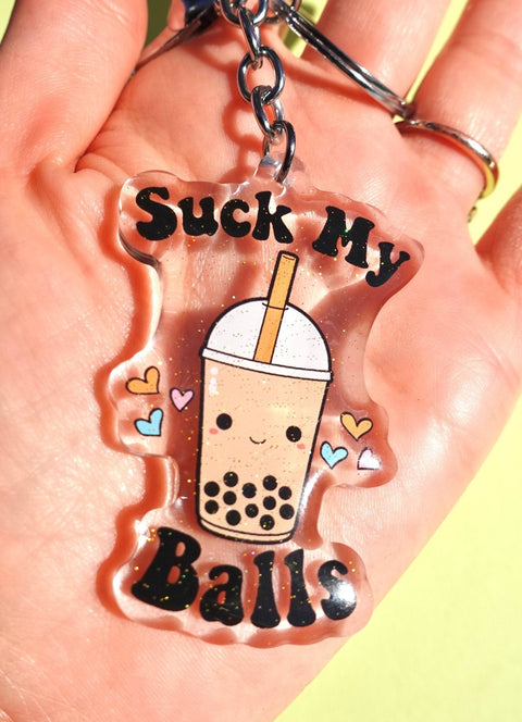 Suck My Balls Acrylic Keychain