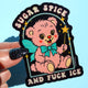 Sugar Spice and F*ck ICE Sticker – Retro Kawaii Bear Protest Vinyl Sticker – Anti-ICE Political Statement – Cute but Revolutionary Vinyl Sticker