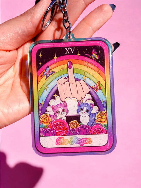 The Finger Rainbow Acrylic Keychain