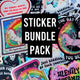 Mystery Unhinged Cute Sticker Pack – Funny Glitter Aesthetic Vinyl Stickers with Sass and Chaos for Laptops, and Water Bottles