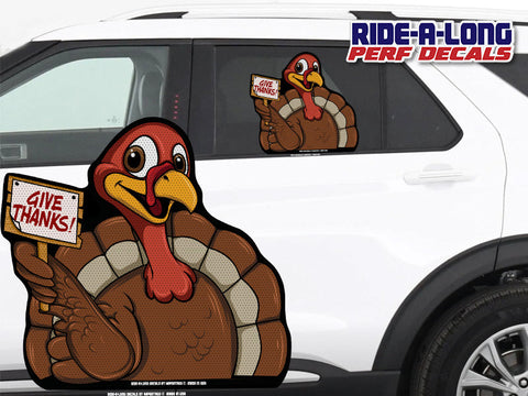 *NEW* Give Thanks Turkey *RIDE A LONG* Perforated Decal