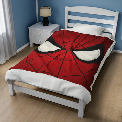 Velveteen Spider Blanket - Luxury Home Blanket | Printed Superhero Throw, Snuggle Sofa Throw