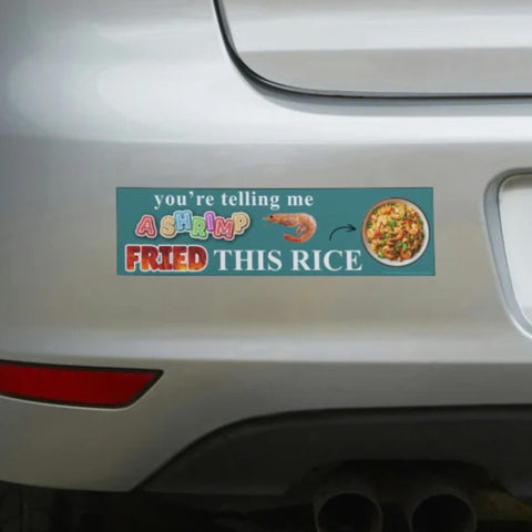 You're Telling Me A Shrimp Fried This Rice Bumper Sticker