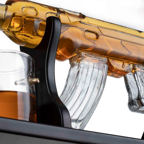 Gun Large Decanter Set Bullet Glasses