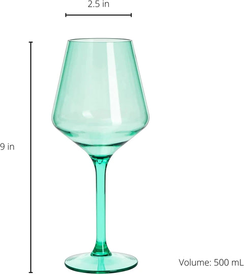 Unbreakable Colored Stemmed Wine Glasses