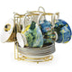 Van Gogh Bone China Set of 6 Cups and Saucers With Rack