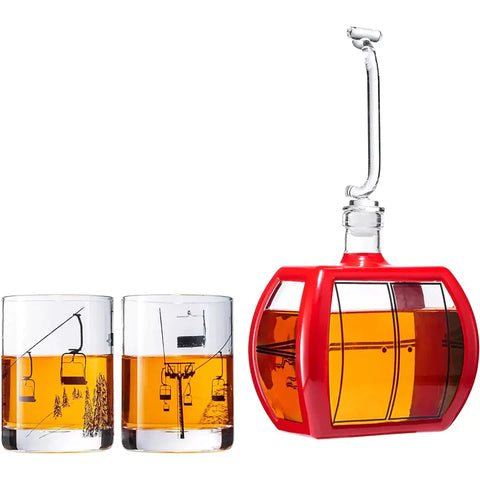 Gondola Decanter with 2 Chairlift Glasses