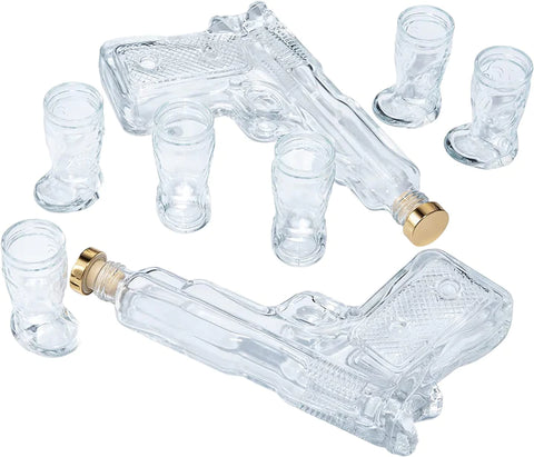 Pistol Whiskey Liquor Gun Decanter & Pistol Shot Glasses Set Drink Gifts  for Men