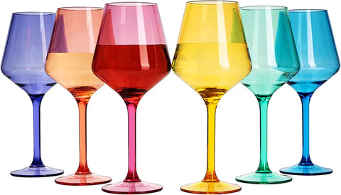 Unbreakable Colored Stemmed Wine Glasses