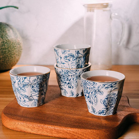 Beautiful Floral Espresso Ceramic Coffee Mugs