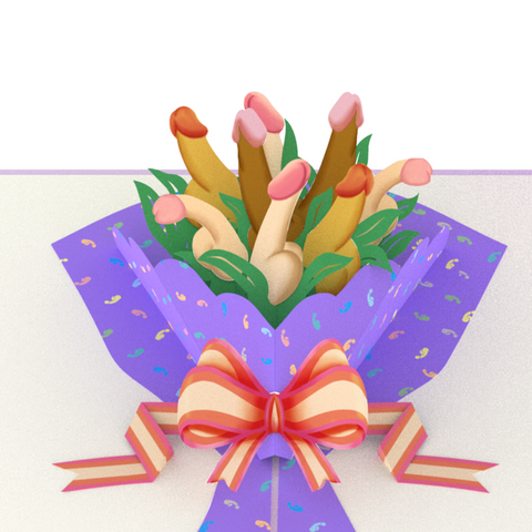 Bouquet of Dicks Love Greeting Card