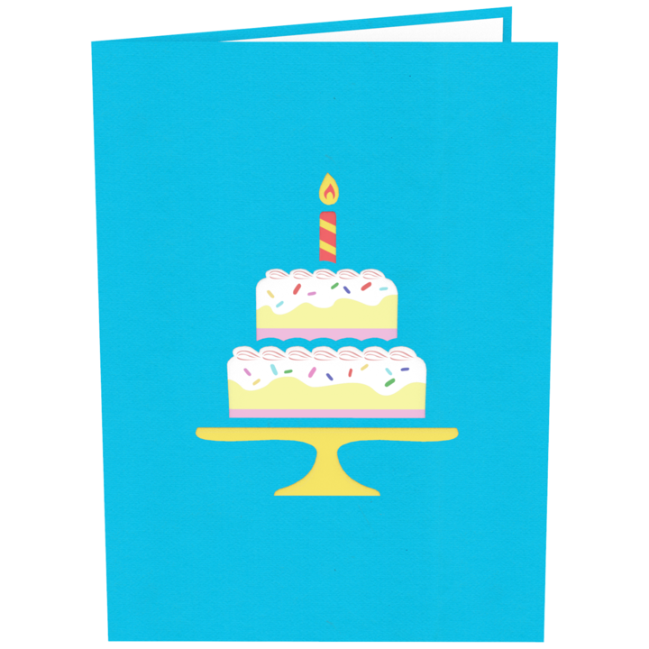 Happy Birthday Cake (Blue) Greeting Card -