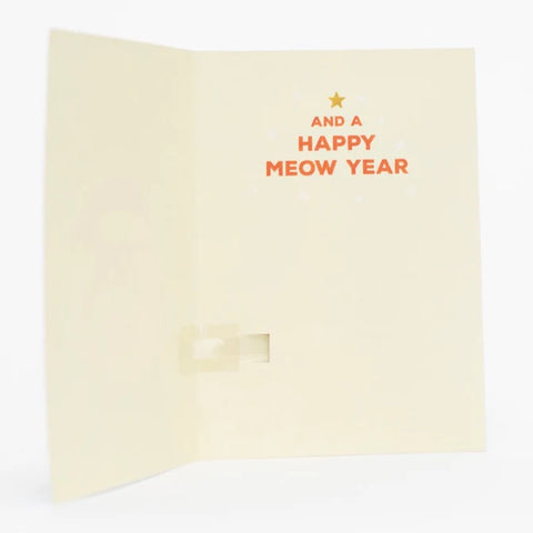 Meowy Christmas Endless Prank Holiday Card with Glitter