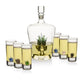 Tequila Decanter Set With Agave Decanter and 6 Agave Shot Glasses