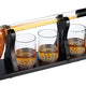 Golf Club Decanter and 4 Liquor Glasses