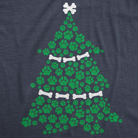 Dog Paw Christmas Tree Women's Christmas Shirt