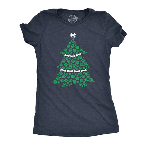 Dog Paw Christmas Tree Women's Christmas Shirt