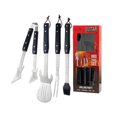 4 Piece Guitar Stainless Steel Grilling Accessories Set