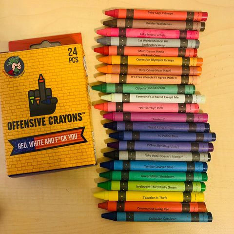 Offensive Crayons Political Version 24 Pack- Red White & Fck You