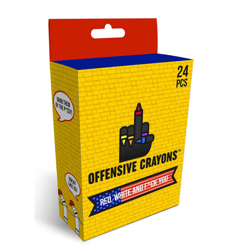 Offensive Crayons Political Version 24 Pack- Red White & Fck You