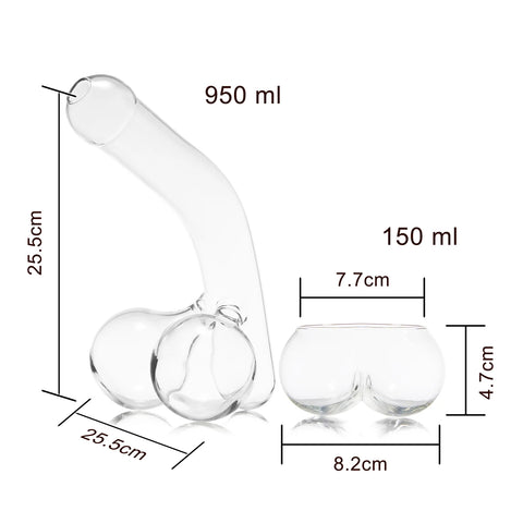 Penis Decanter With Two Deez Nuts Glasses