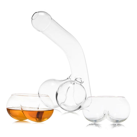 Penis Decanter With Two Deez Nuts Glasses